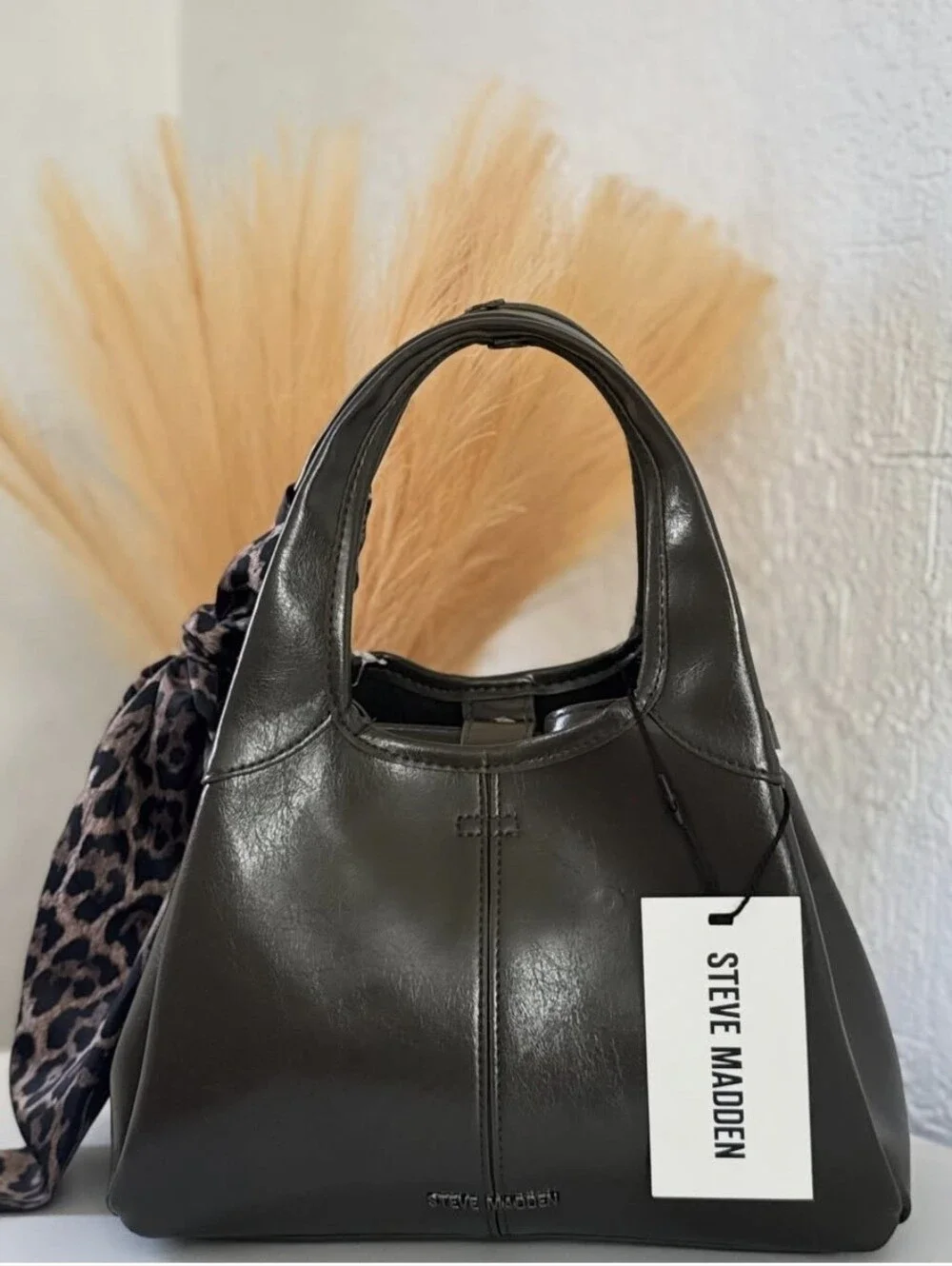 Steve Madden Olive Shoulder Handbag with Scarf